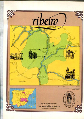 Lamina plano y detalle de la denominacion de origen Ribeiro