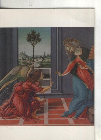 Postal:  Italia: Firenze: Botticelli: Anunciacion