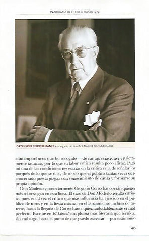LAMINA COSSIO 50442: Gregorio Corrochano cronista taurino del ABC