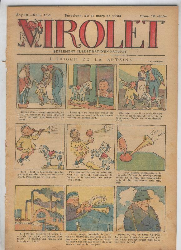 Virolet suplement illustrat d,en Patufet numero 116 del 22.03.1924