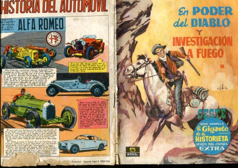 El Gigante de la historieta serie amarilla numero 10; En poder del diablo, trasera. Historia del automovil