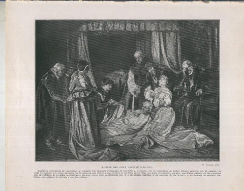 Historia de España lamina 043: Muerte del Gran Capitan (1515)