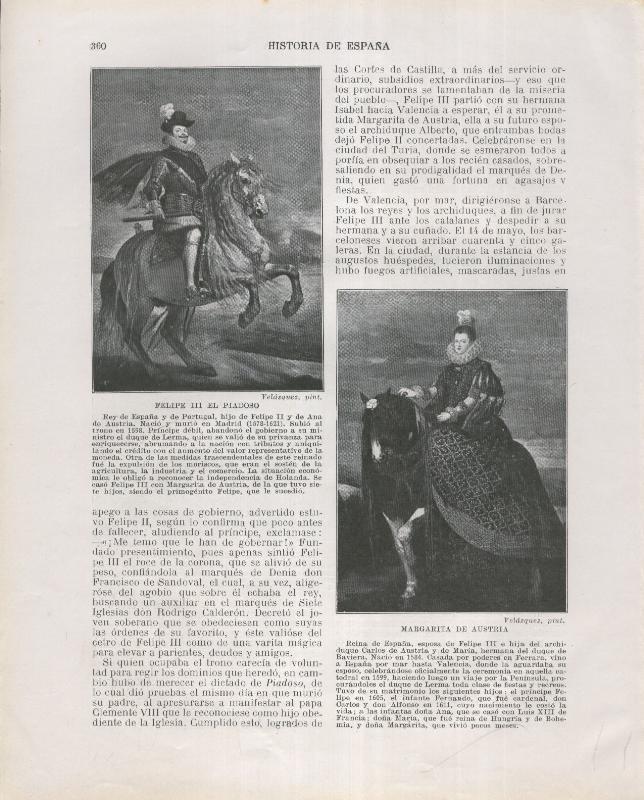 Historia de España lamina 209: Felipe II el piadoso, Margarita de Austria