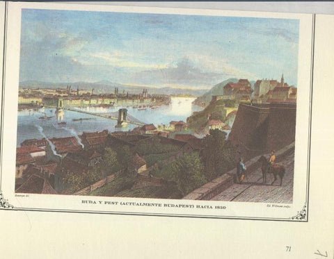 Lamina 72: Buda y Pest (Budapest) hacia 1850