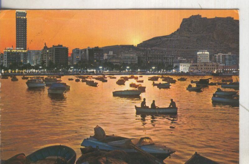 Postal 5162 : Puesta de sol en el puerto de Alicante