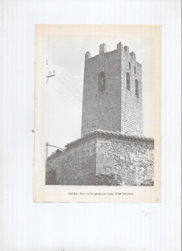 Historia de Aragon: lamina numero 001: Ababuj (Torre de la iglesia) y Abiego (absides de la iglesia)