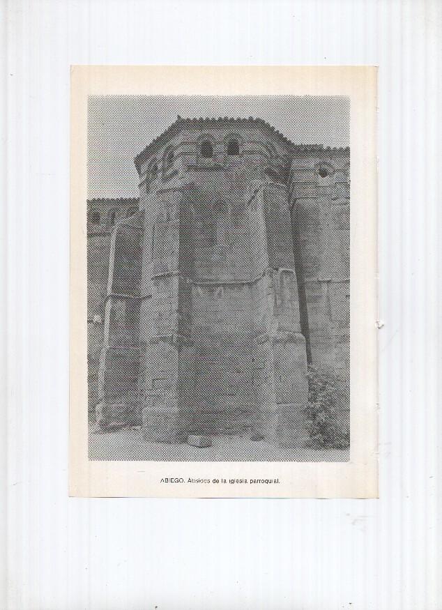 Historia de Aragon: lamina numero 001: Ababuj (Torre de la iglesia) y Abiego (absides de la iglesia)