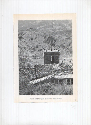 Historia de Aragon: lamina numero 002: Aguas Caldas (iglesia) y Aguavia (Puerta iglesia)