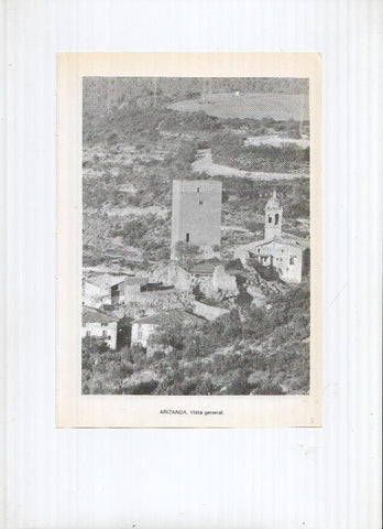 Historia de Aragon: lamina numero 003: Abizanda (vista general) y Abuan (ruinas)