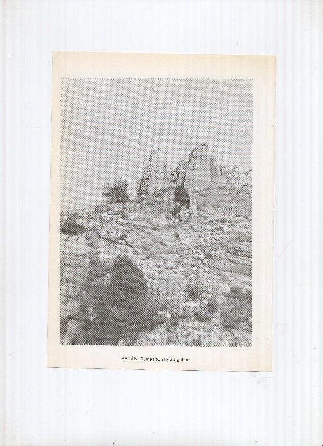 Historia de Aragon: lamina numero 003: Abizanda (vista general) y Abuan (ruinas)