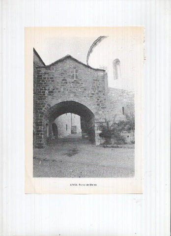 Historia de Aragon: lamina numero 007: Aguilar de Alfambra (vista general) y Ainsa (portal de Bielsa)