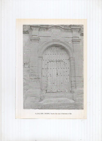 Historia de Aragon: lamina numero 011: Alcala del Obispo (puerta casa infanzona) y Alcala de la Selva (portal muralla)
