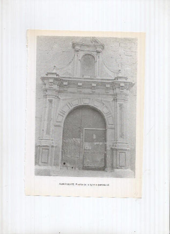 Historia de Aragon: lamina numero 015: Almuniente (puerta iglesia) y Alpartir (iglesia)