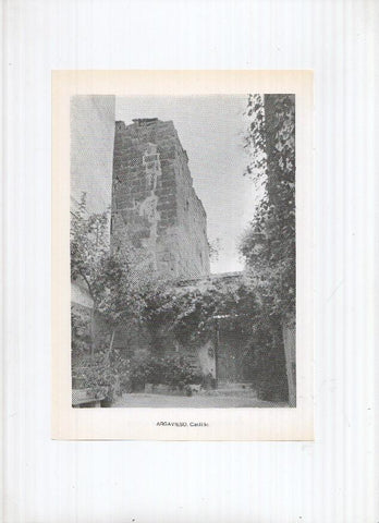 Historia de Aragon: lamina numero 018: Arens de lledo (entrada pueblo) y Argavieso (castillo)