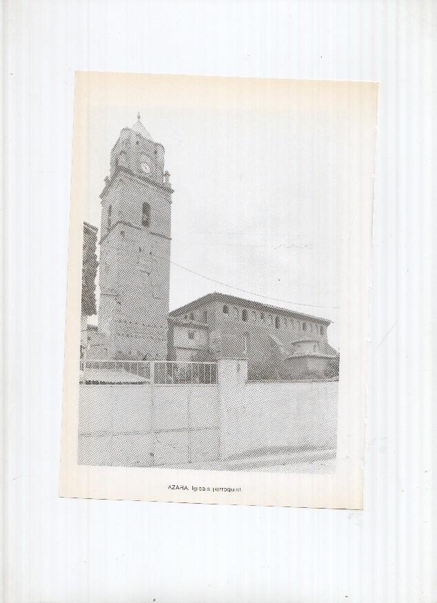 Historia de Aragon: lamina numero 021: Azaila (ruinas ciudad iberica) y Azara (iglesia parroquial)