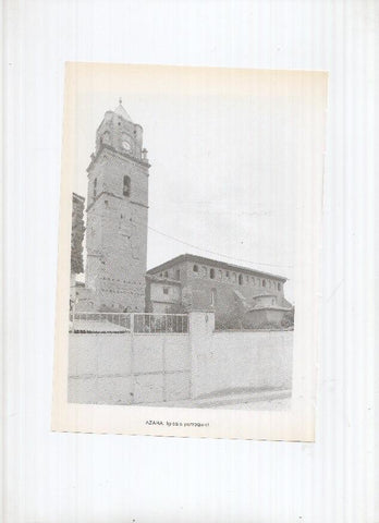Historia de Aragon: lamina numero 021: Azaila (ruinas ciudad iberica) y Azara (iglesia parroquial)