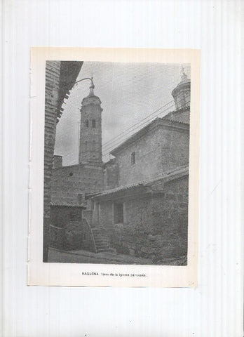 Historia de Aragon: lamina numero 024: Baguena (torre iglesia) y Bagues (pintura mural en el museo catedral jaca)