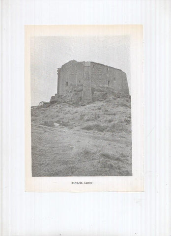Historia de Aragon: lamina numero 025: Bandalies (calle pueblo) y Barbues (castillo)