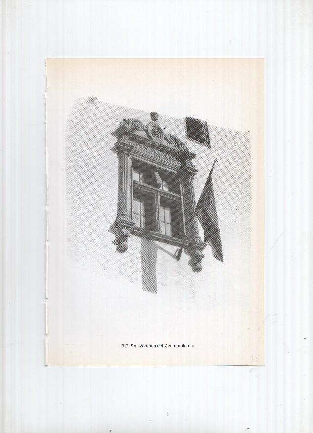 Historia de Aragon: lamina numero 032: Bielsa (ventana del ayuntamiento) y Bierge (iglesia parroquial)