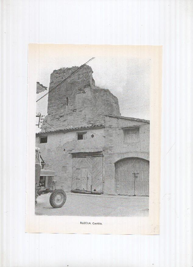 Historia de Aragon: lamina numero 034: Blecua (castillo) y Bolega (colegiata retablo)