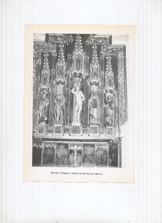 Historia de Aragon: lamina numero 034: Blecua (castillo) y Bolega (colegiata retablo)