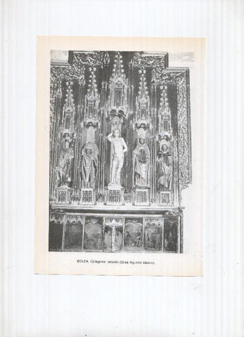 Historia de Aragon: lamina numero 034: Blecua (castillo) y Bolega (colegiata retablo)