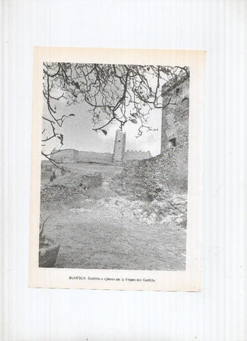 Historia de Aragon: lamina numero 035: Biesca (vista general) y Bijuesca (castillo e iglesia Virgen del Castillo)