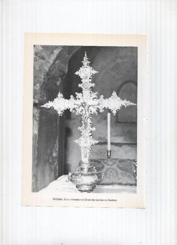 Historia de Aragon: lamina numero 036: Bueña (vista general) y Buerba (cruz procesional)