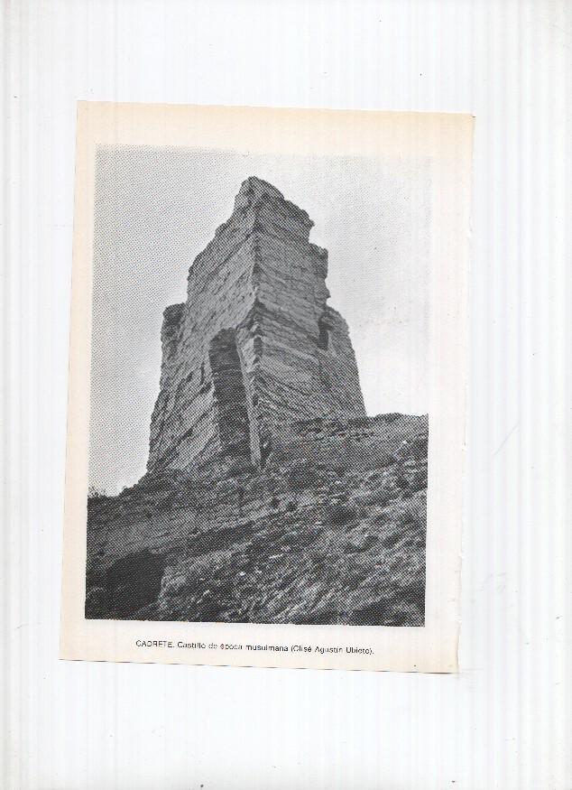 Historia de Aragon: lamina numero 037: Cabra de Mora (iglesia parroquial) y Cadrete (castillo epoca musulmana)