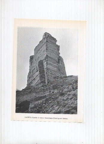 Historia de Aragon: lamina numero 037: Cabra de Mora (iglesia parroquial) y Cadrete (castillo epoca musulmana)