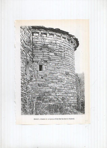 Historia de Aragon: lamina numero 039: Buisan (abside de la iglesia) y Burbaguena (ayuntamiento)