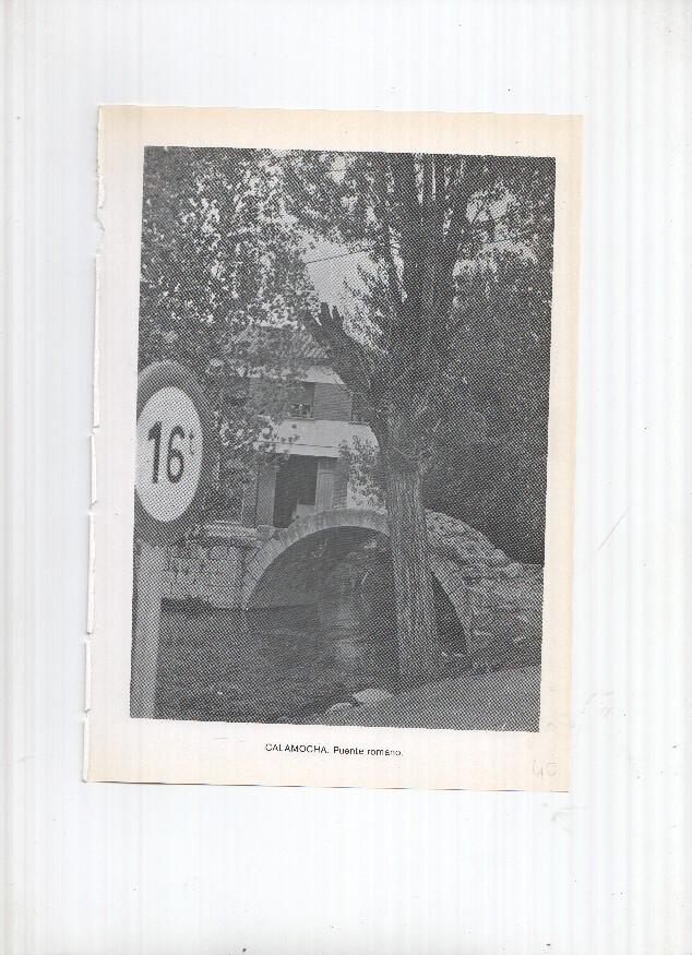 Historia de Aragon: lamina numero 040: Calamocha (puente romano) y Calatorao (Castillo)