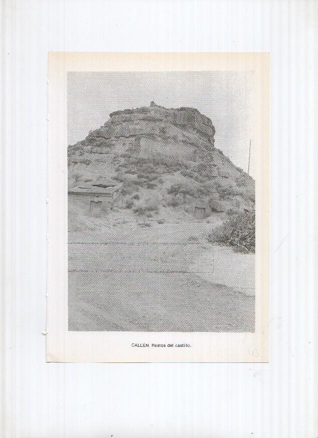 Historia de Aragon: lamina numero 043: Callen (restos del castillo) y Camarena (iglesia parroquial)