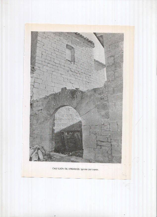 Historia de Aragon: lamina numero 046: Castejon de Arbanies (iglesia parroquial) y Castejon de las armas (iglesia parroquial)