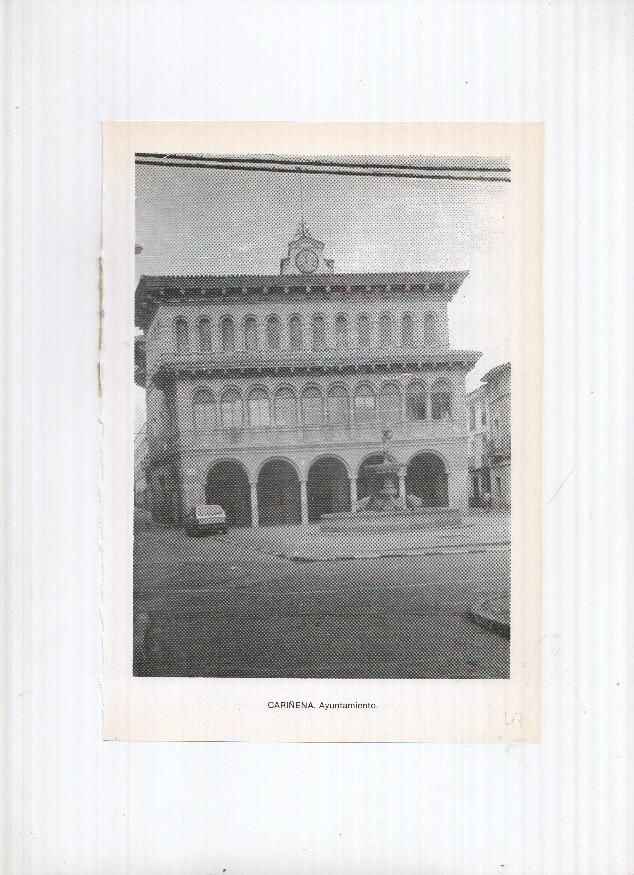 Historia de Aragon: lamina numero 047: Cariñena (ayuntamiento) y Cassas (puerta iglesia parroquial)