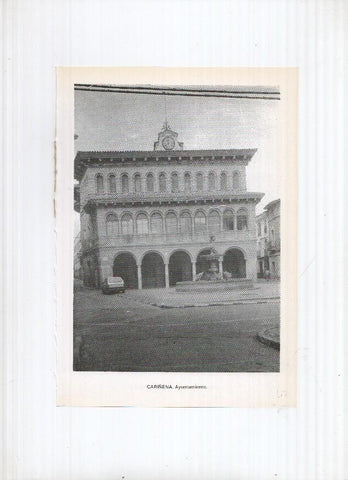 Historia de Aragon: lamina numero 047: Cariñena (ayuntamiento) y Cassas (puerta iglesia parroquial)