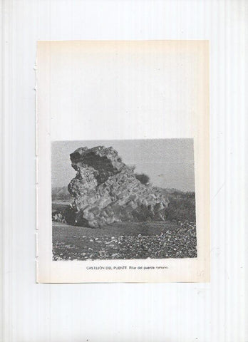 Historia de Aragon: lamina numero 048: Castejon del puente (pilar puente romano) y Castejon de SOS (iglesia vieja)