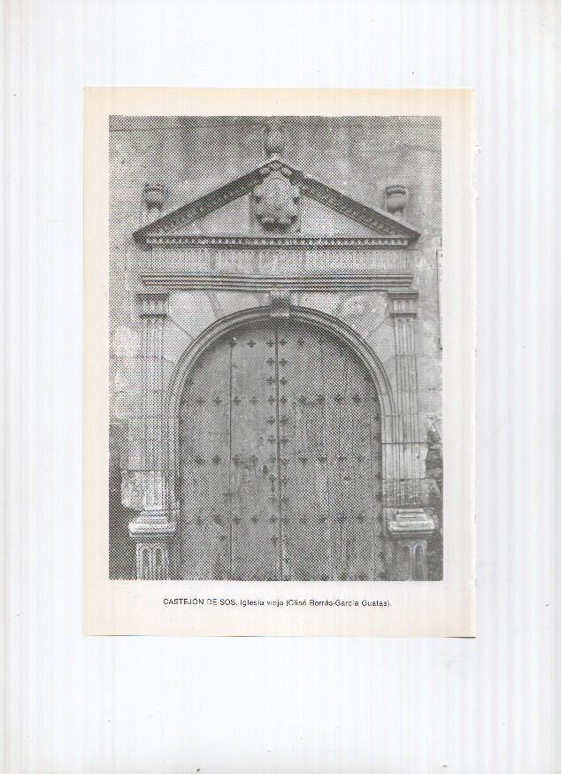 Historia de Aragon: lamina numero 048: Castejon del puente (pilar puente romano) y Castejon de SOS (iglesia vieja)