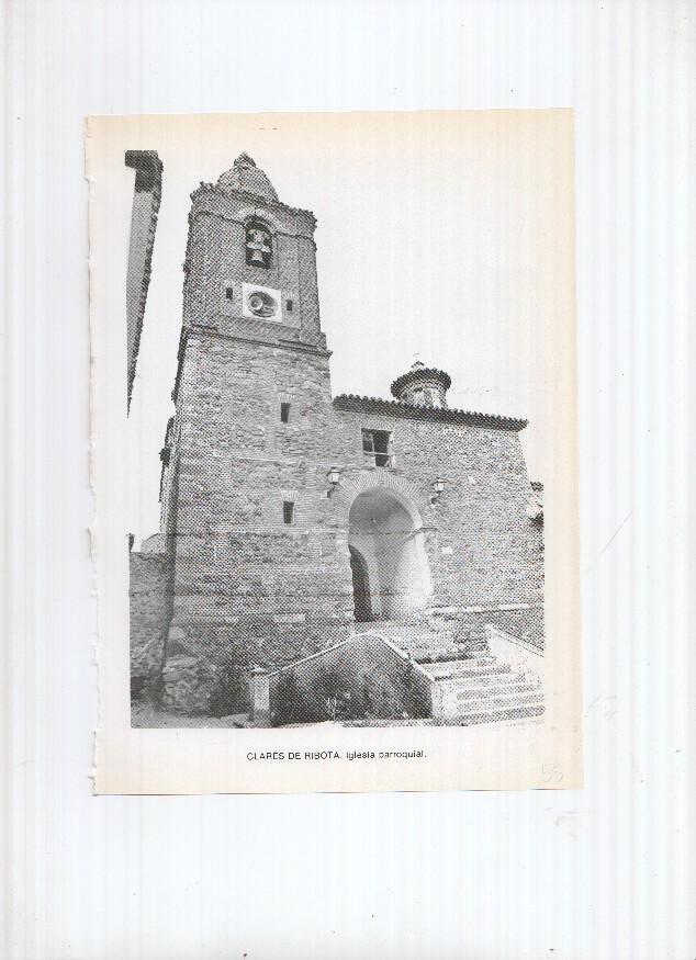 Historia de Aragon: lamina numero 055: Clares de Risota (iglesia parroquial) y Cobatillas (vista general)