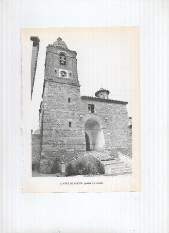 Historia de Aragon: lamina numero 055: Clares de Risota (iglesia parroquial) y Cobatillas (vista general)