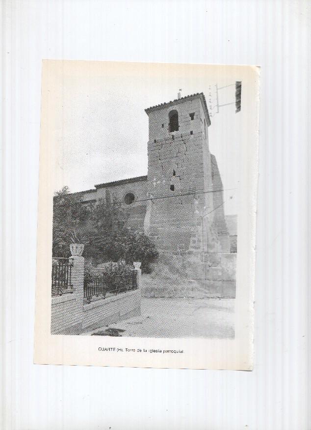 Historia de Aragon: lamina numero 056: Cretas (puerta de la muralla) y Cuarte (torre iglesia)