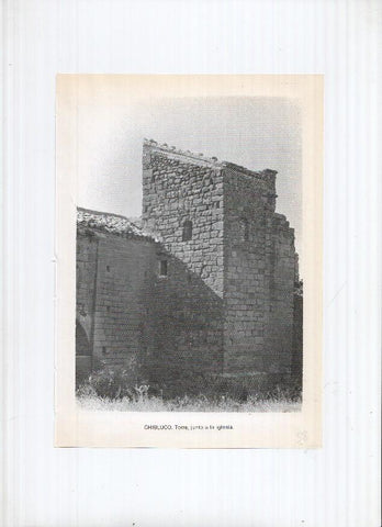 Historia de Aragon: lamina numero 058: Chibluco (torre junto a la iglesia) y Chodes (portal de la plaza)