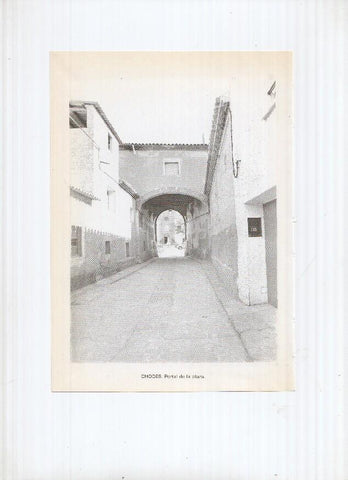 Historia de Aragon: lamina numero 058: Chibluco (torre junto a la iglesia) y Chodes (portal de la plaza)
