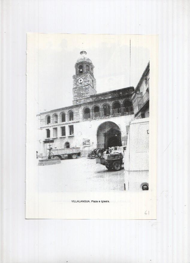 Historia de Aragon: lamina numero 061: Villalangua (plaza e iglesia) y Vilanova (iglesia de santa maria)