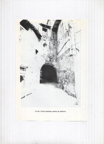 Historia de Aragon: lamina numero 062: Villarreal de Huerva (ermita) y Villel (puerta medieval)
