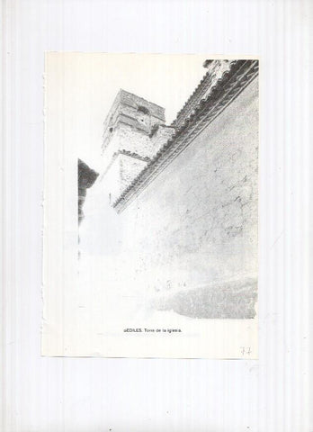 Historia de Aragon: lamina numero 077: Sediles (torre de la iglesia) y Segura de Baños (emplazamiento y castillo)