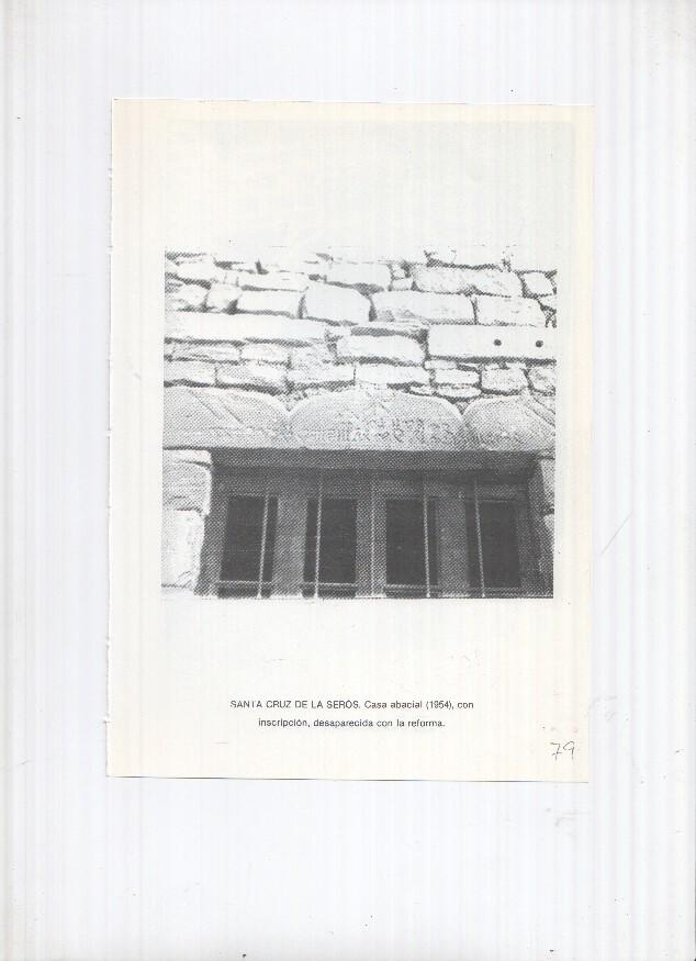 Historia de Aragon: lamina numero 079: Santa Cruz de la Seros (casa abacial) y Santa Maria (puerta de la iglesia)