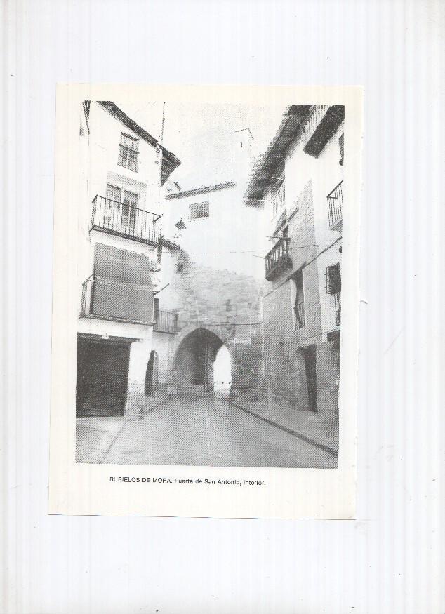 Historia de Aragon: lamina numero 084: Homanos (torre de la iglesia) y Rubielos de Mora (Puerta San Antonio)