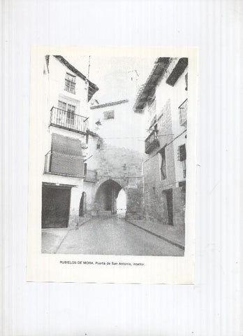 Historia de Aragon: lamina numero 084: Homanos (torre de la iglesia) y Rubielos de Mora (Puerta San Antonio)
