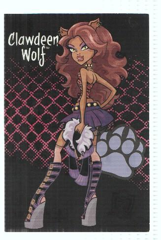 Photocards: MONSTER HIGH, Numero 008: Clawdeen Wolf (Panini 2011)